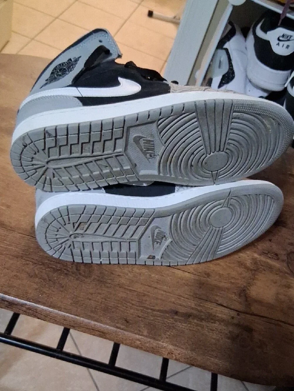 Jordan Mid-Top Sneakers in Black, Gray and White